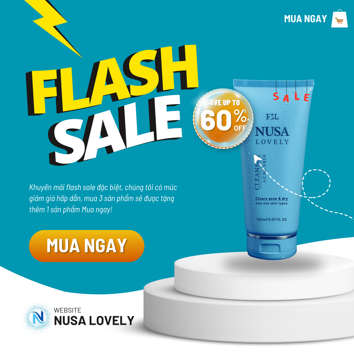 Sữa Rửa Mặt NUSA Dành Cho Da Dầu Mụn  (150ml)....